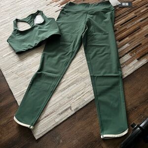 Spiritual Gangster Forest Green Leggings and Bra Set